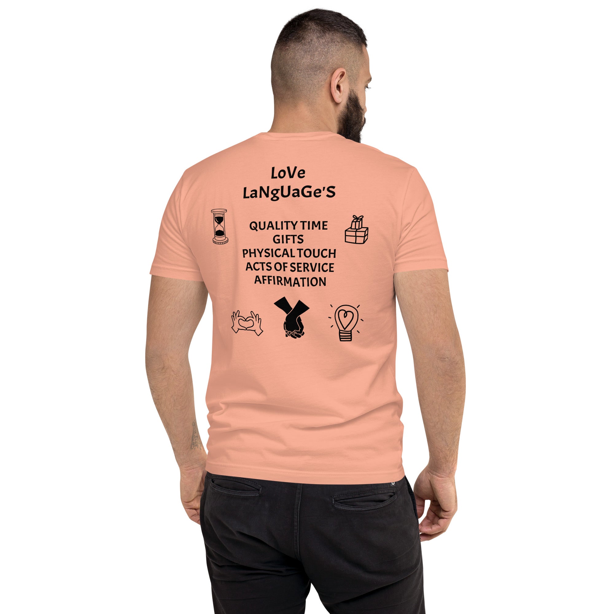 "Love Language" Men's Short Sleeve T-shirt Multi Color/Black