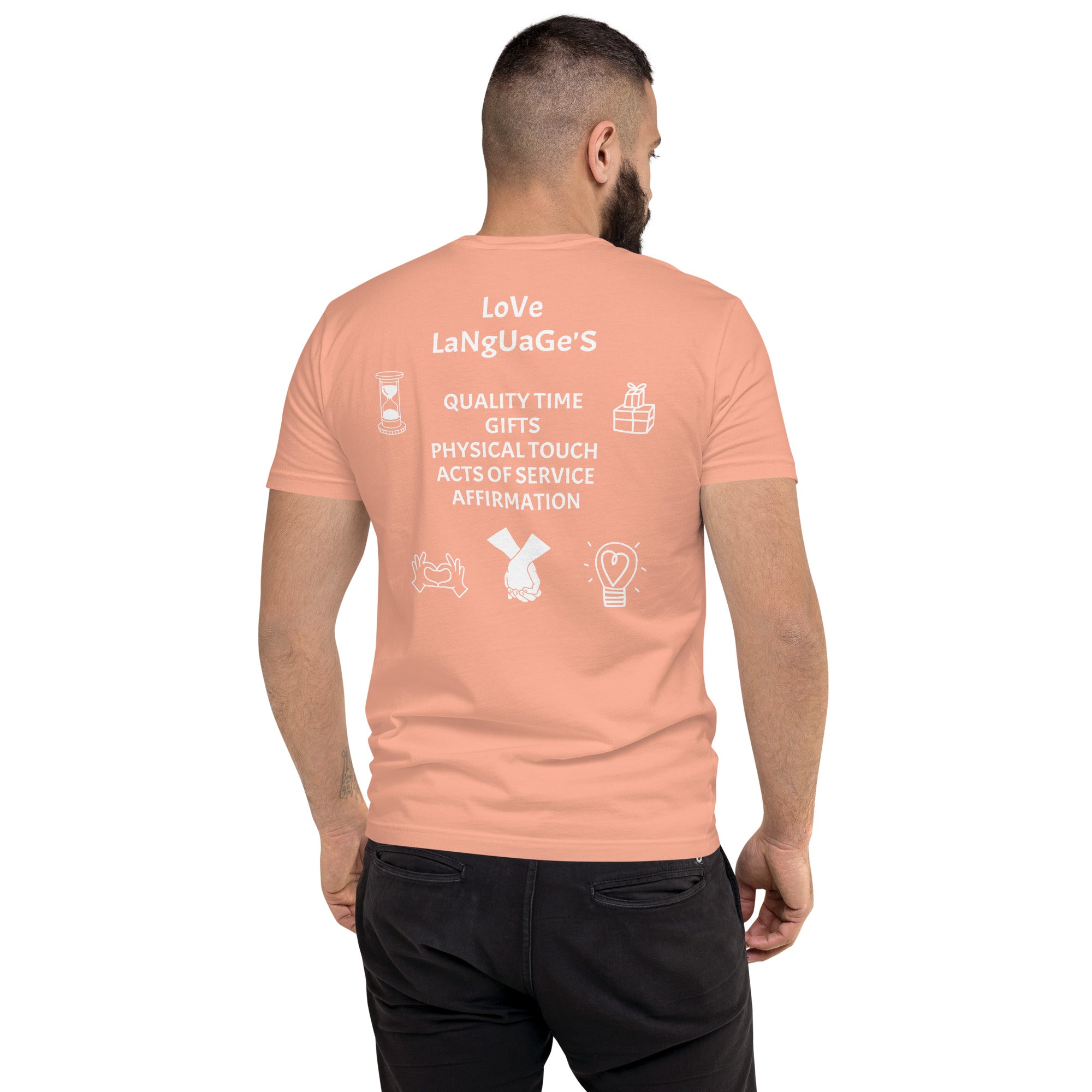 "Love Language" Men's Short Sleeve T-shirt Multi Color/White