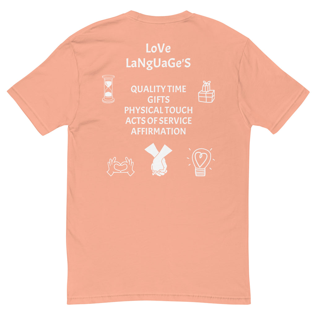 "Love Language" Men's Short Sleeve T-shirt Multi Color/White