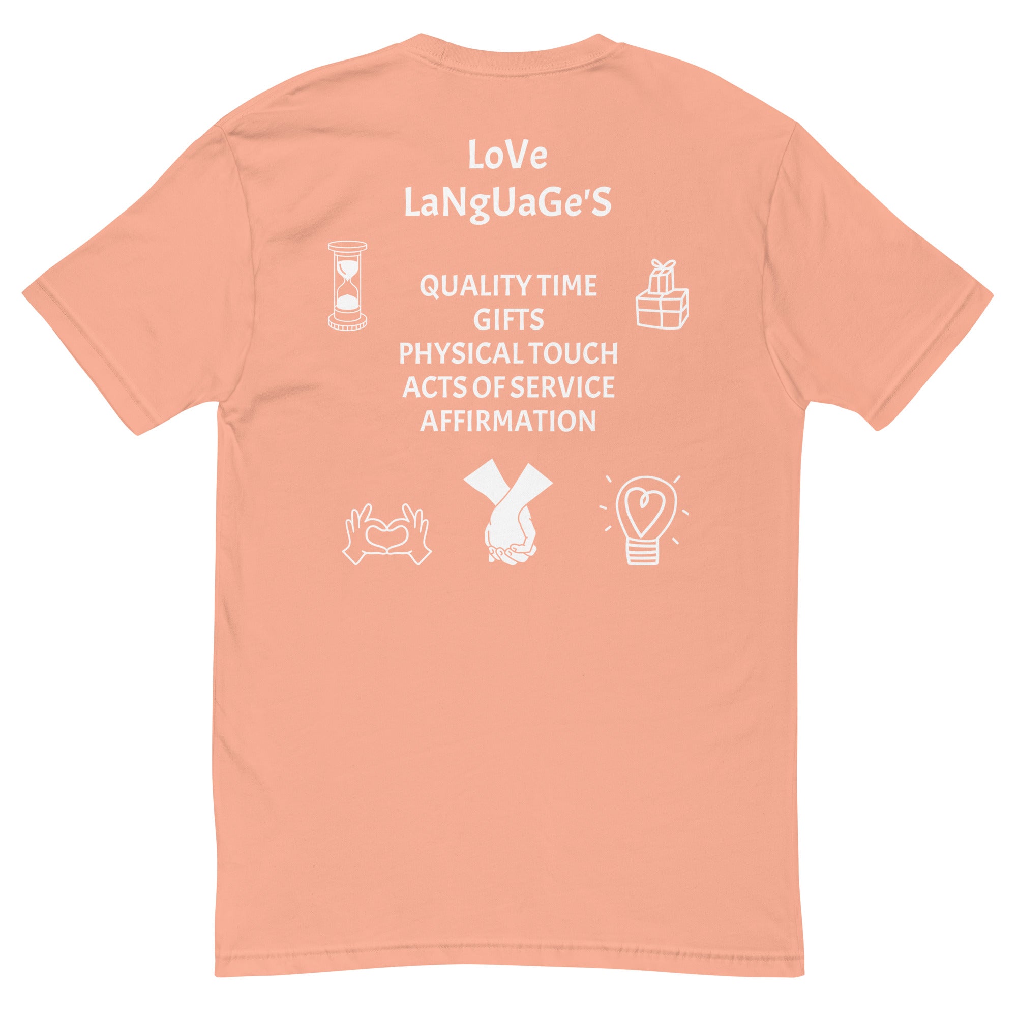 "Love Language" Men's Short Sleeve T-shirt Multi Color/White
