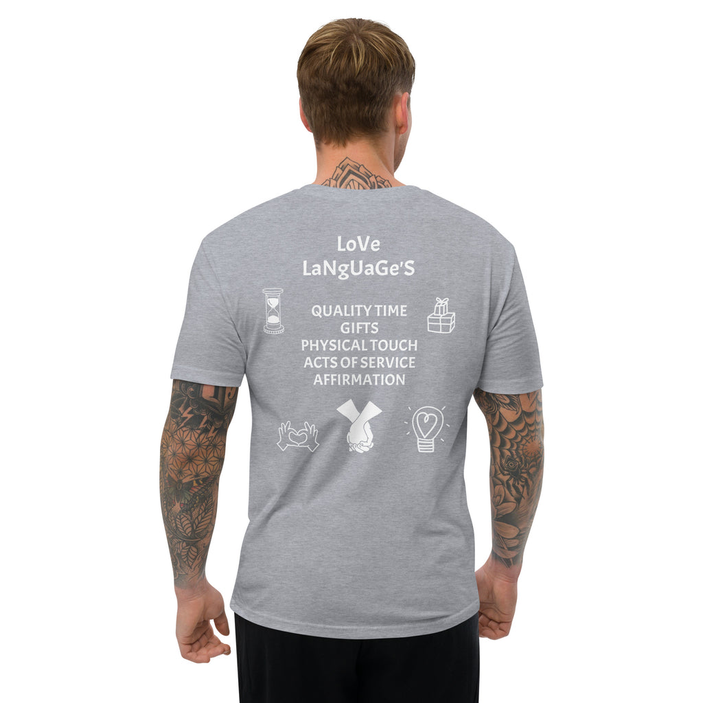 "Love Language" Men's Short Sleeve T-shirt Multi Color/White