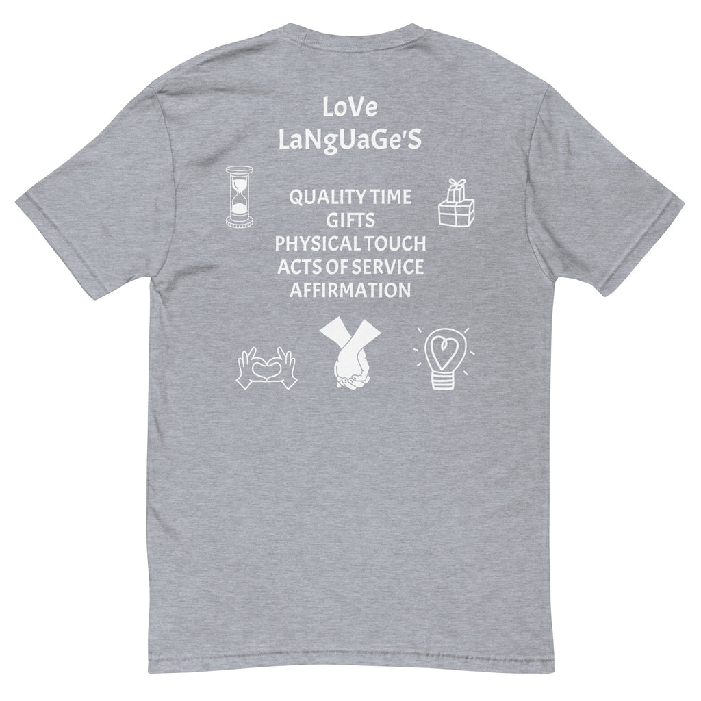 "Love Language" Men's Short Sleeve T-shirt Multi Color/White