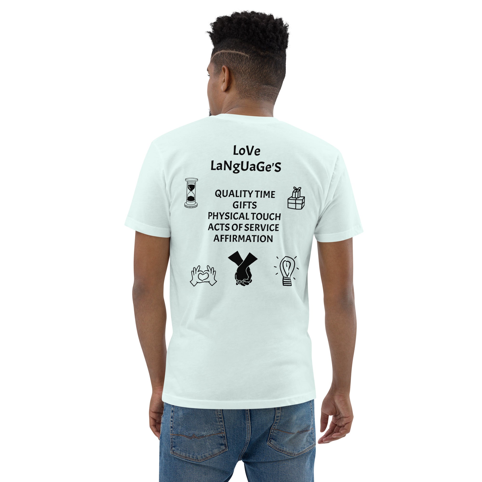 "Love Language" Men's Short Sleeve T-shirt Multi Color/Black