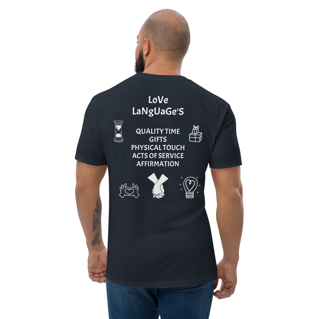 "Love Language" Men's Short Sleeve T-shirt Multi Color/White