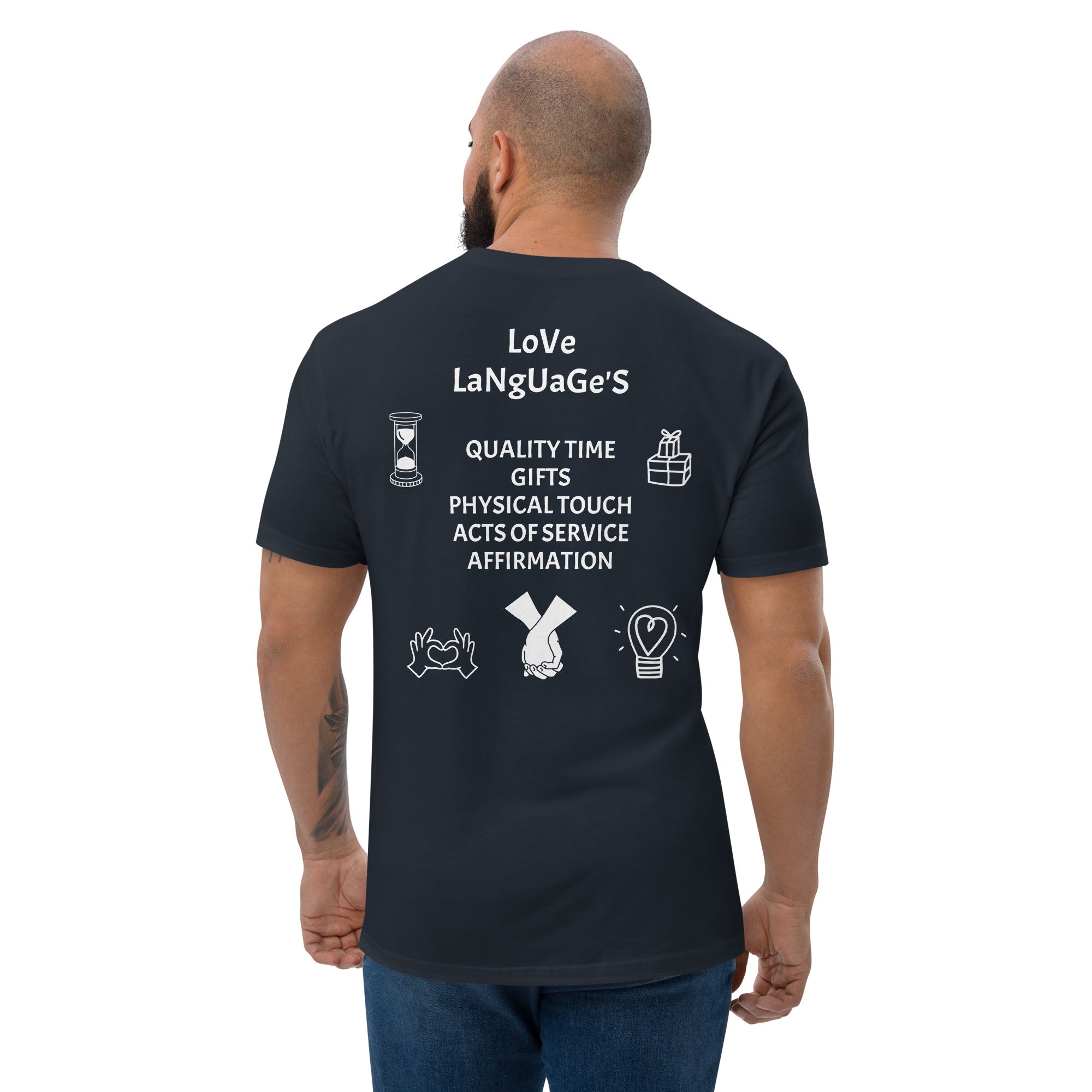 "Love Language" Men's Short Sleeve T-shirt Multi Color/White