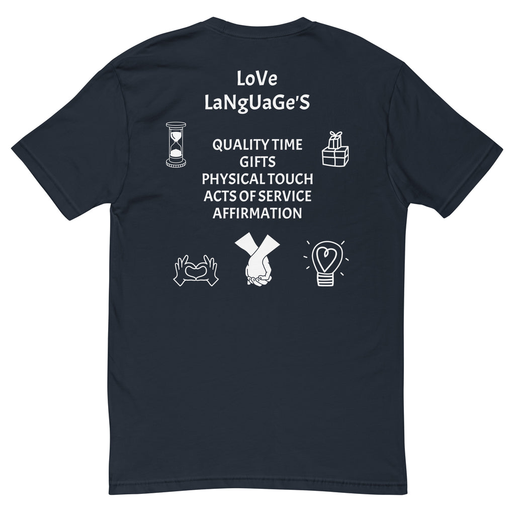 "Love Language" Men's Short Sleeve T-shirt Multi Color/White