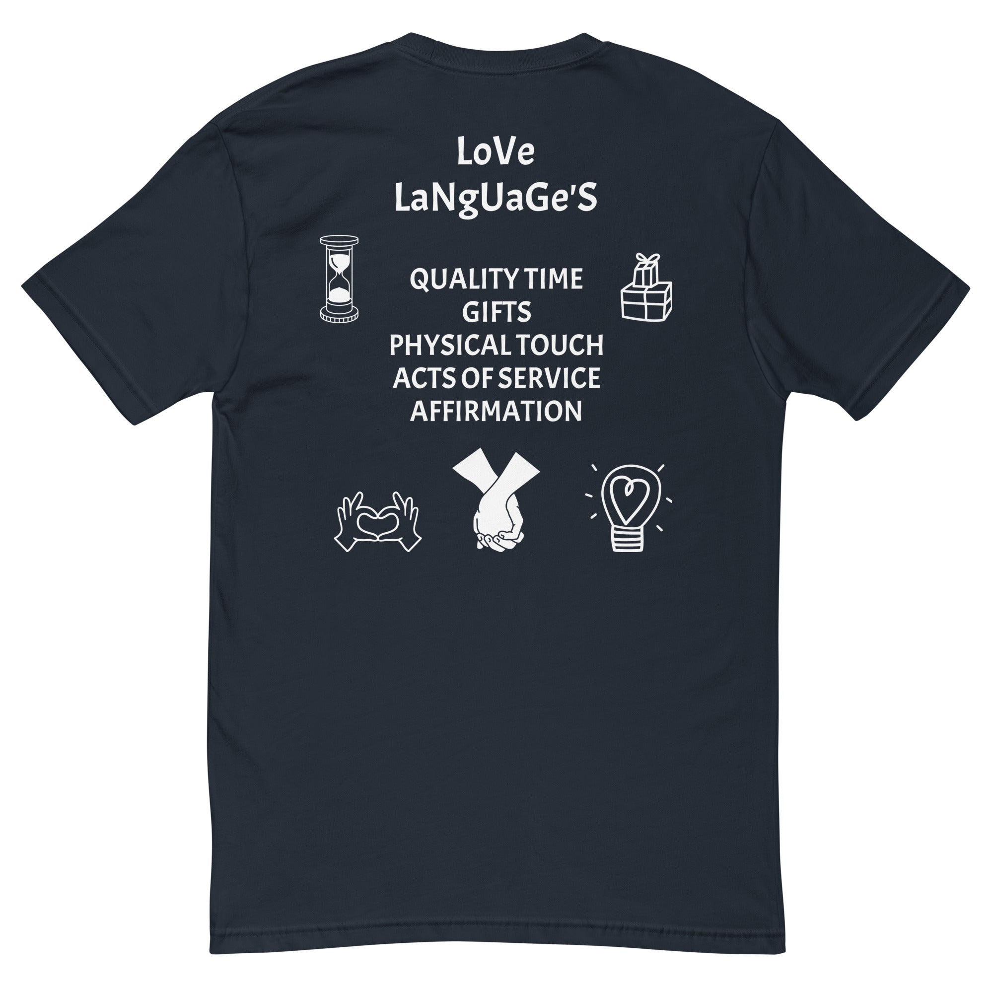 "Love Language" Men's Short Sleeve T-shirt Multi Color/White