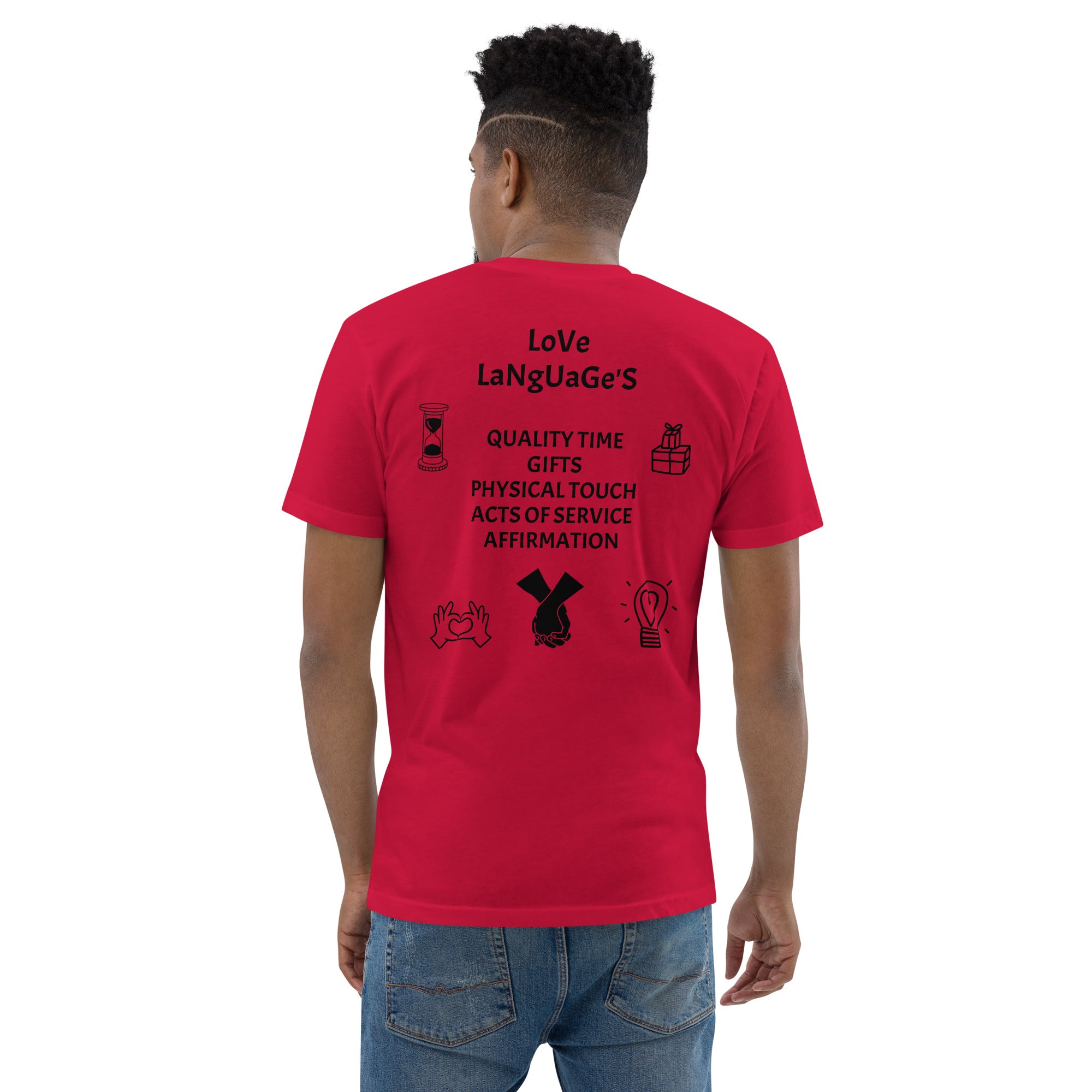 "Love Language" Men's Short Sleeve T-shirt Multi Color/Black