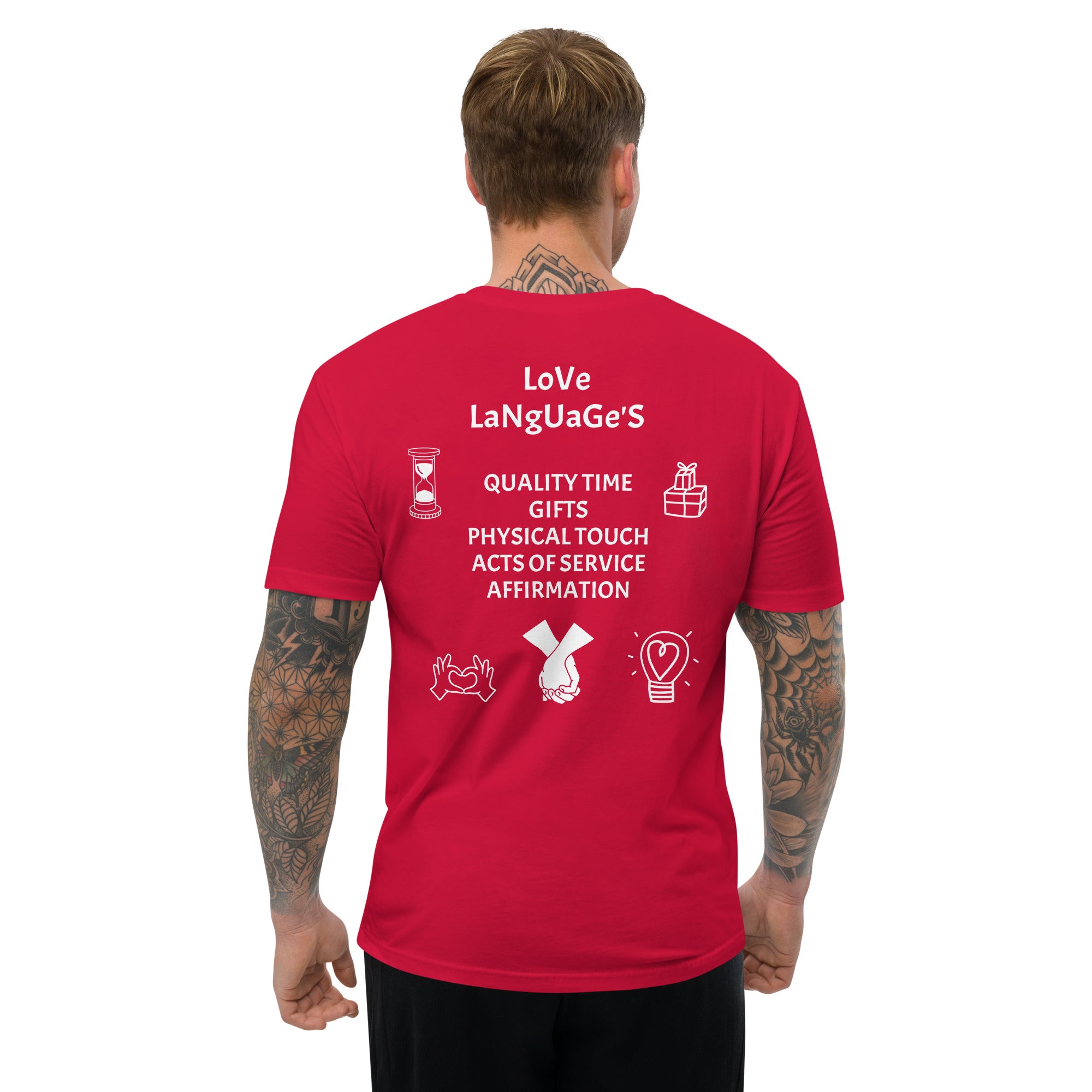 "Love Language" Men's Short Sleeve T-shirt Multi Color/White