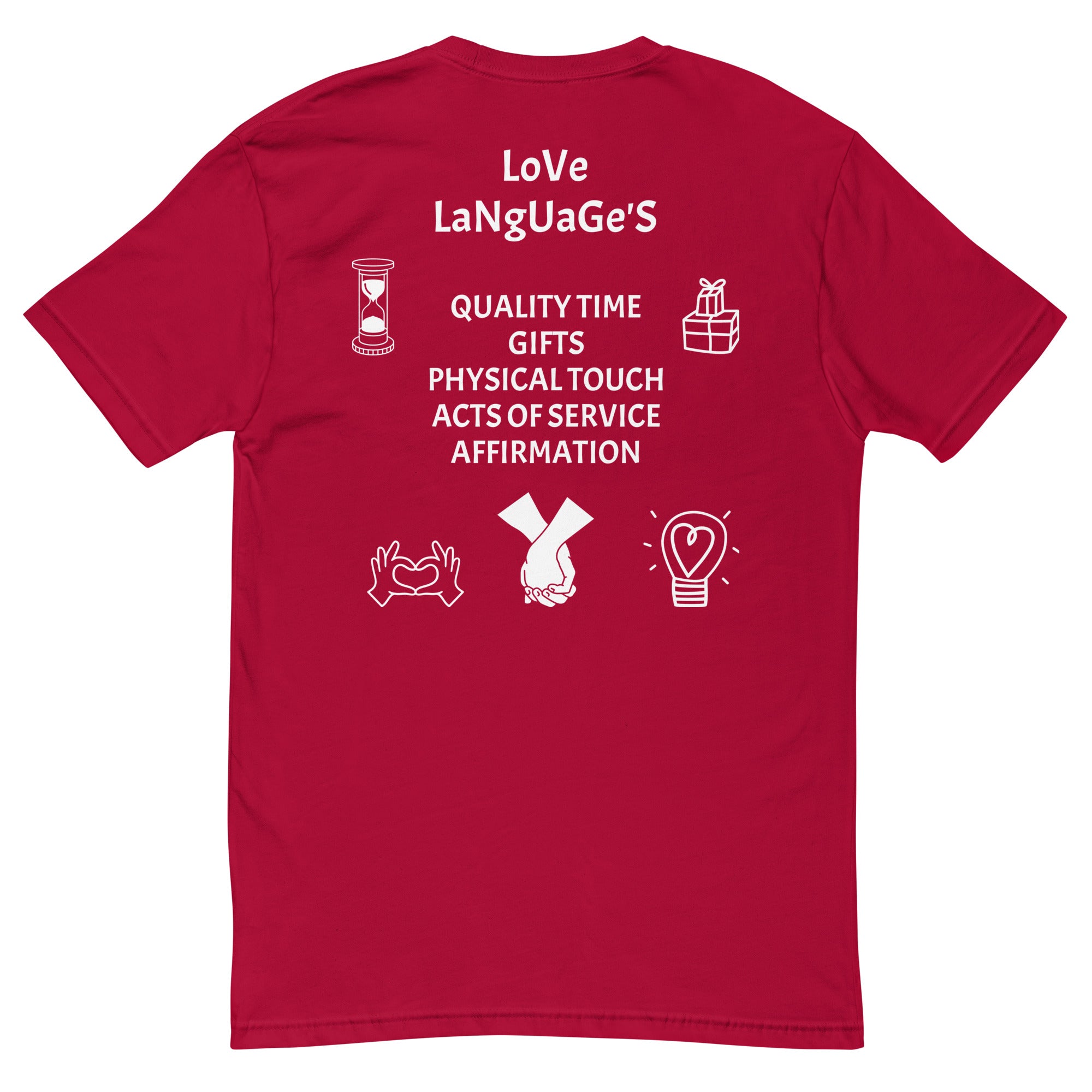 "Love Language" Men's Short Sleeve T-shirt Multi Color/White