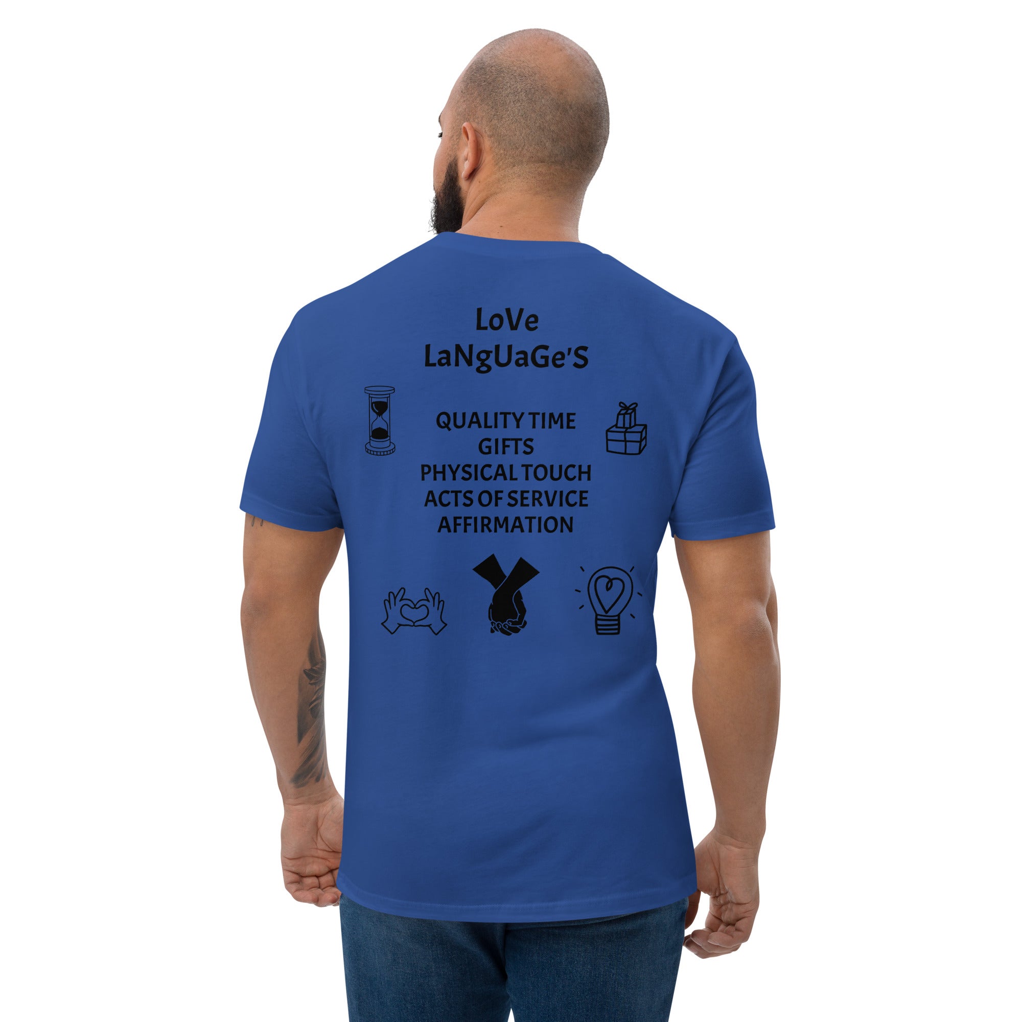 "Love Language" Men's Short Sleeve T-shirt Multi Color/Black