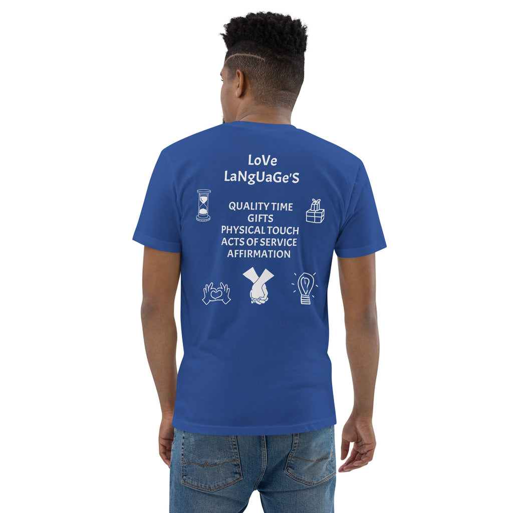 "Love Language" Men's Short Sleeve T-shirt Multi Color/White