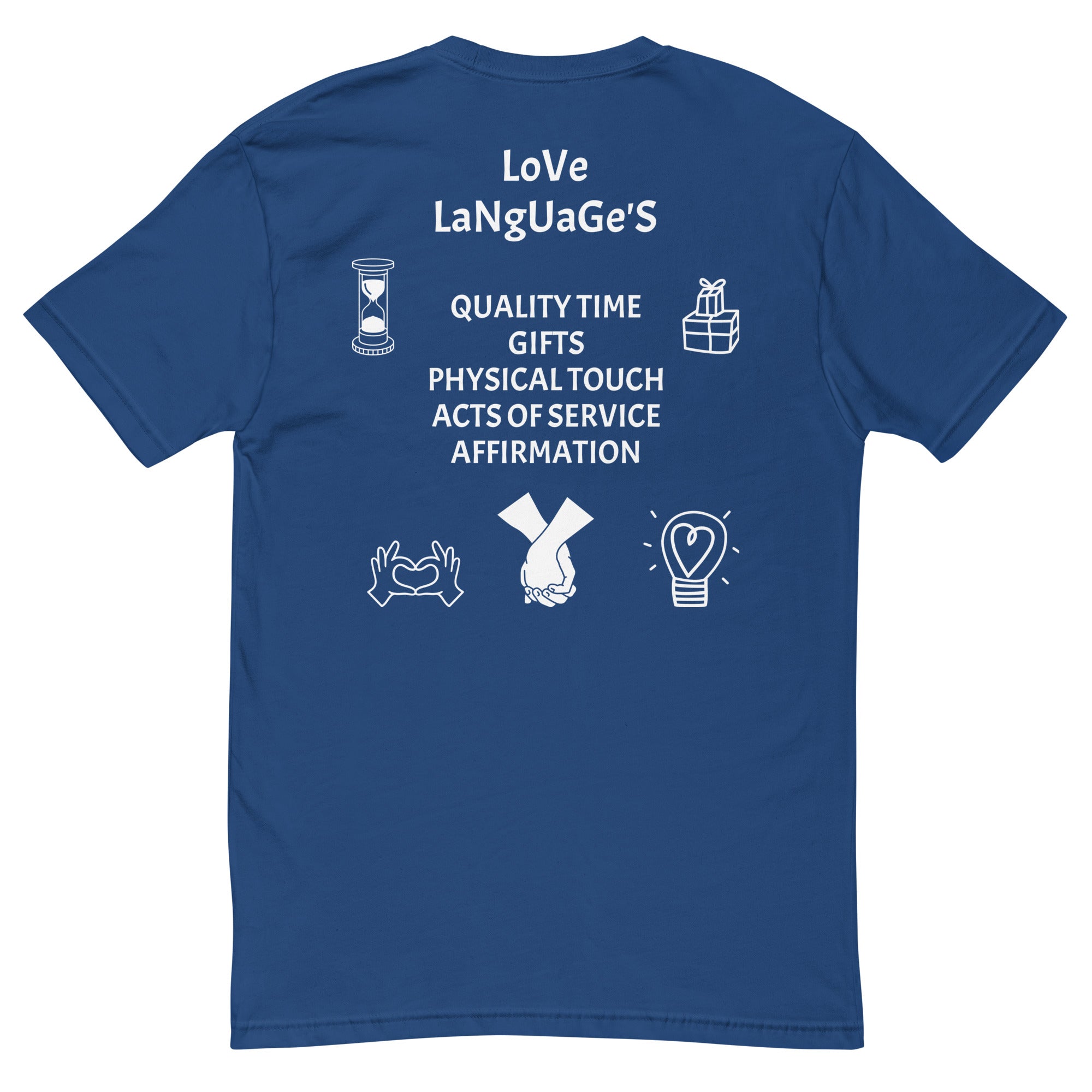 "Love Language" Men's Short Sleeve T-shirt Multi Color/White