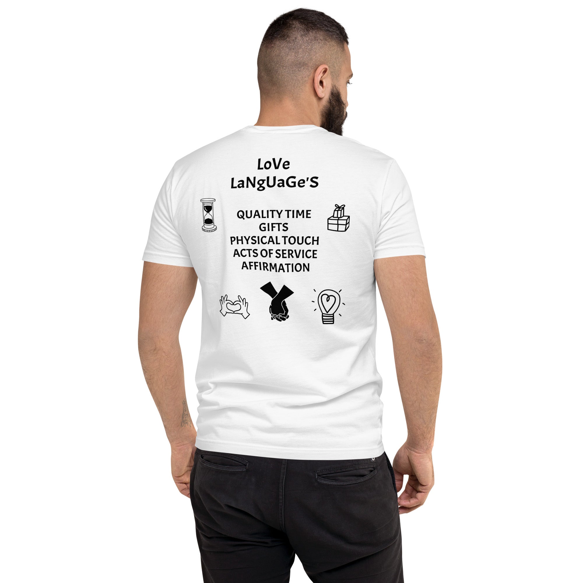 "Love Language" Men's Short Sleeve T-shirt Multi Color/Black