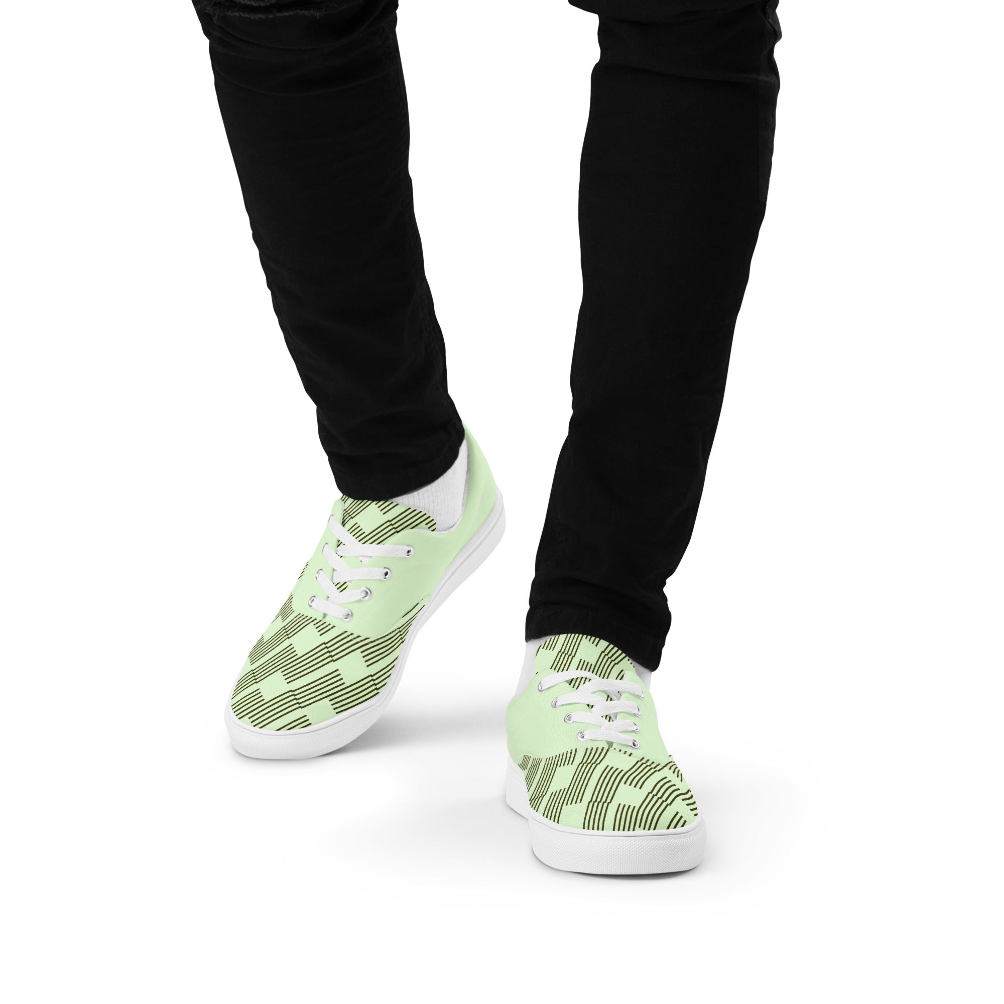 "In The Zone" Men Lace-Up Canvas Shoes Green