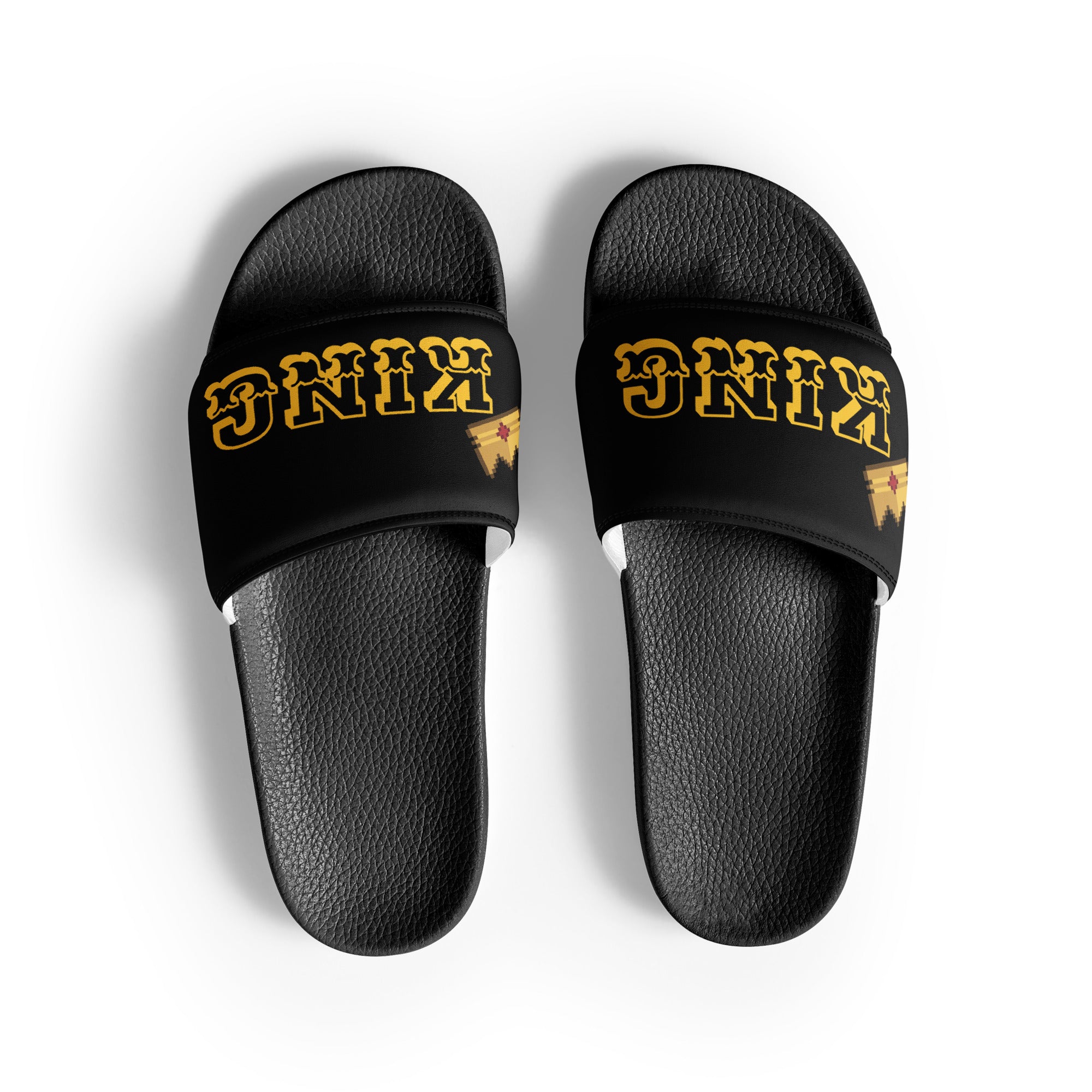 "KING" Men Slides Black or White Bottoms