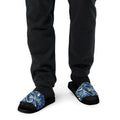 "Blue Swirlz" Men Slides White or Black Bottoms