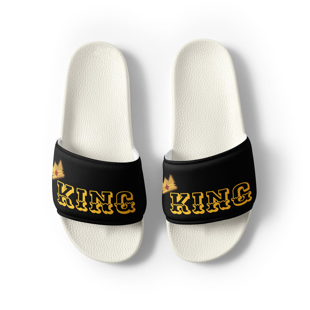 "KING" Men Slides Black or White Bottoms