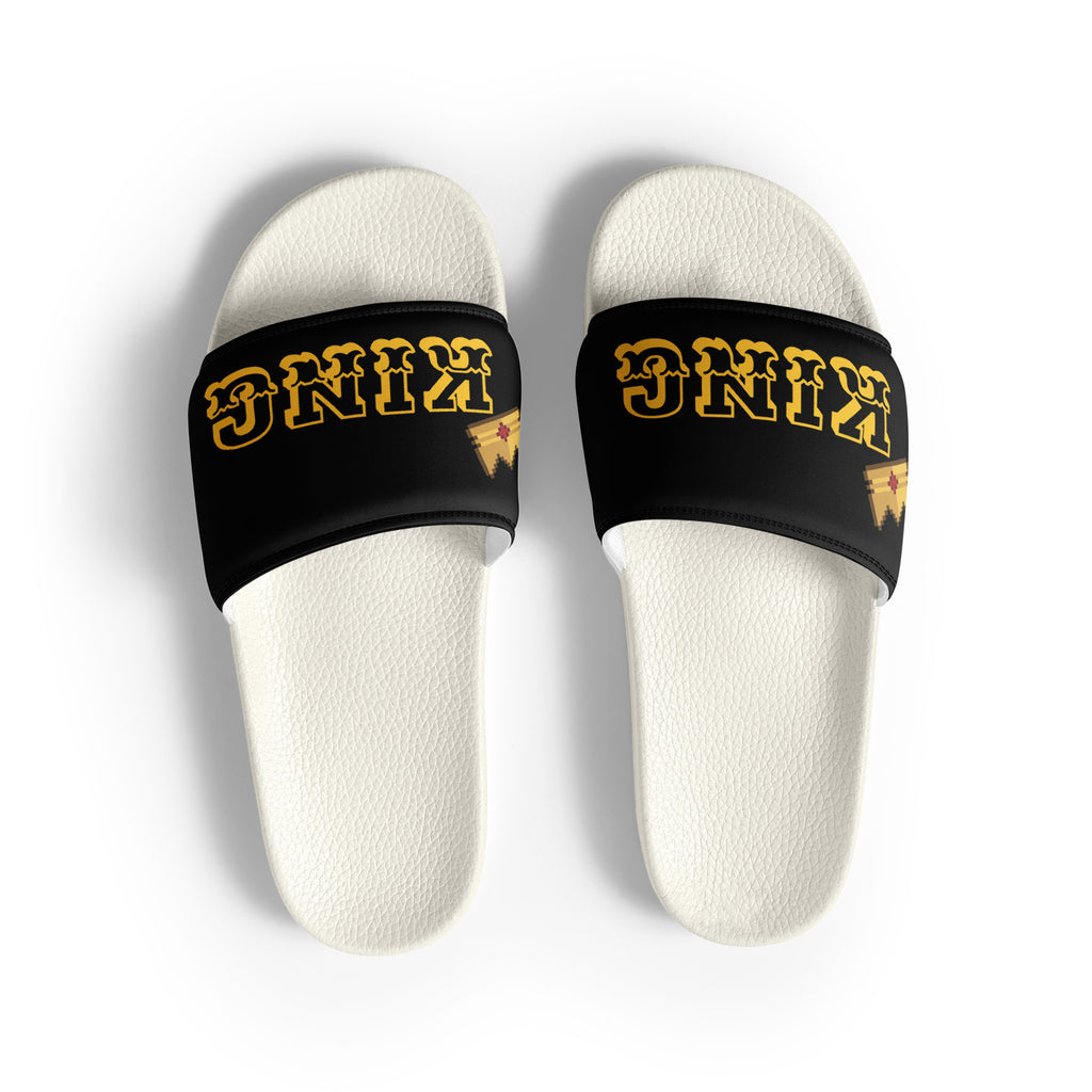 "KING" Men Slides Black or White Bottoms