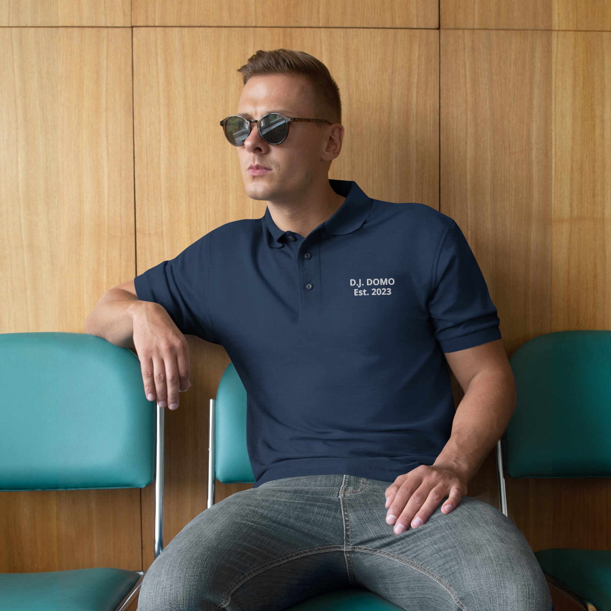 "Est" Men's Premium Polo Multi Color/White