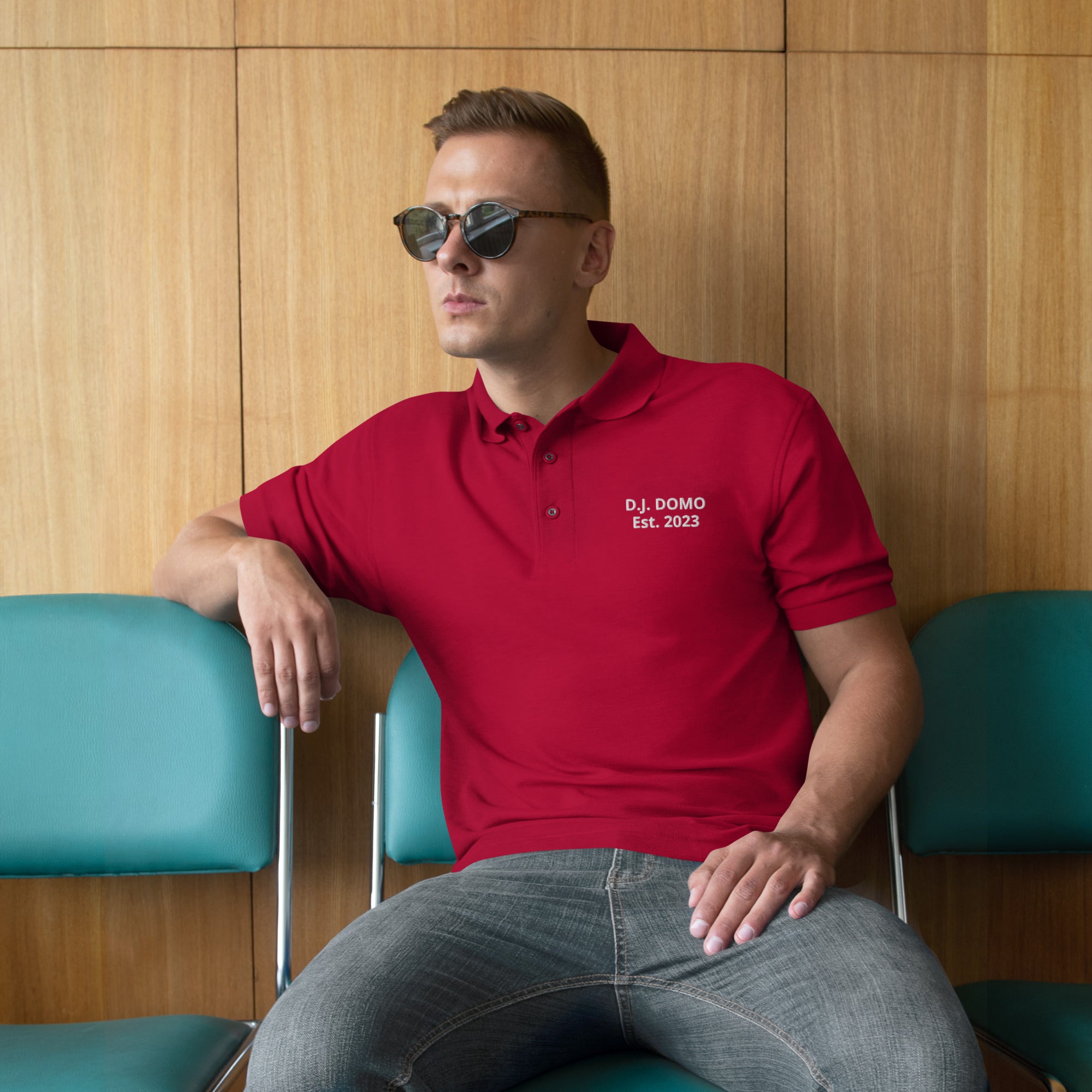 "Est" Men's Premium Polo Multi Color/White