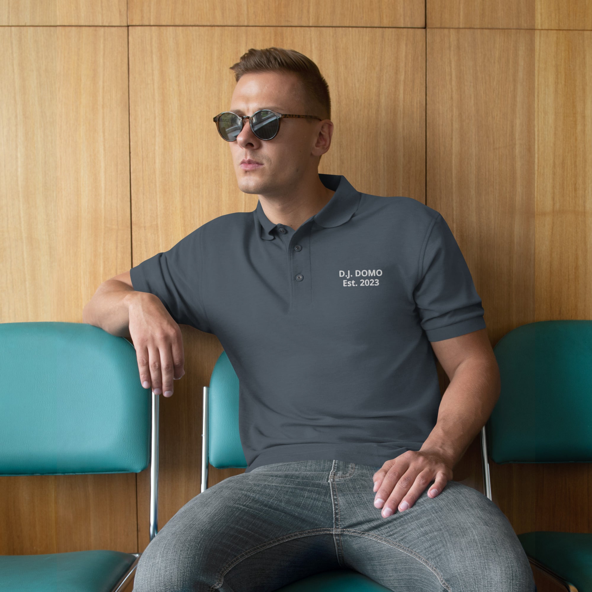 "Est" Men's Premium Polo Multi Color/White