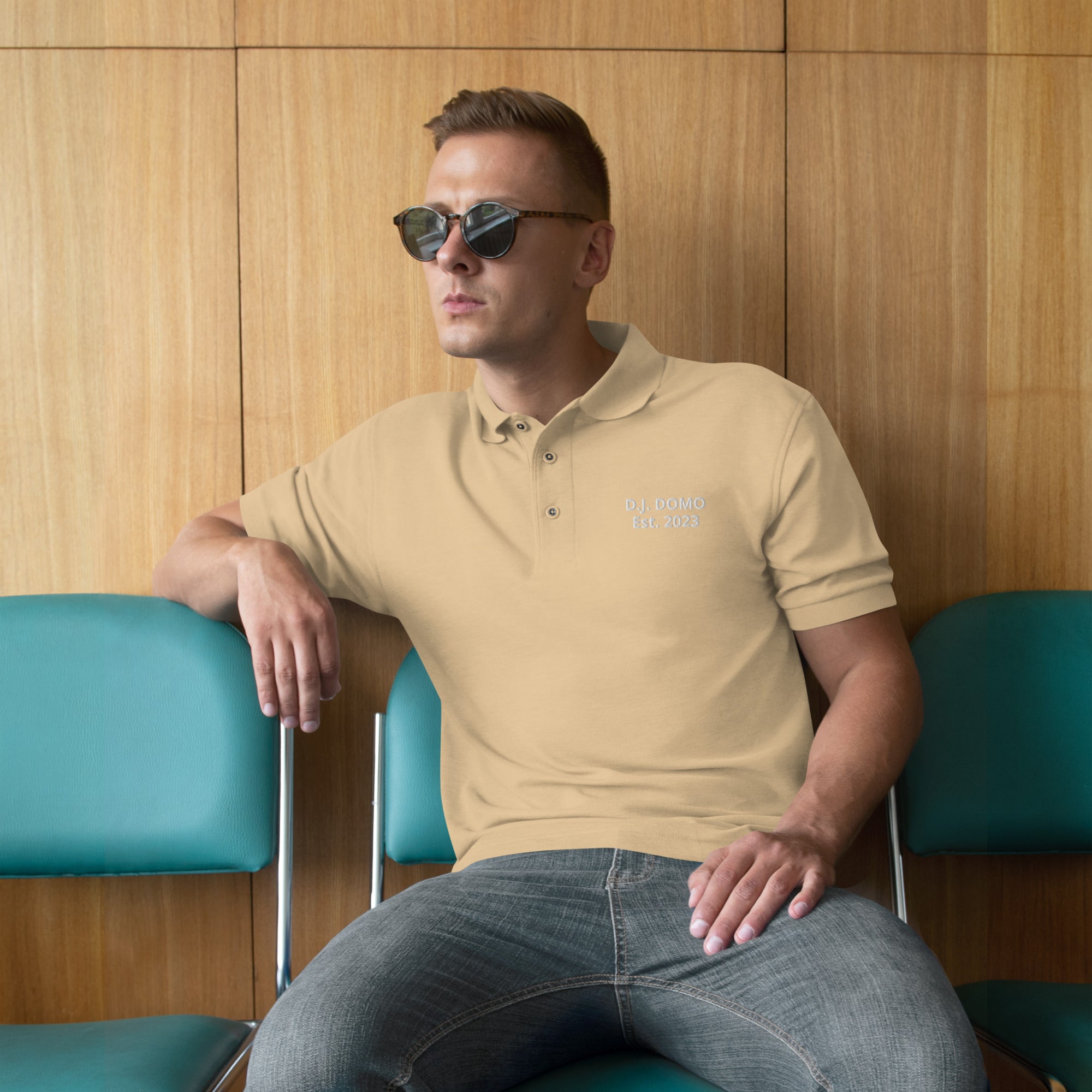 "Est" Men's Premium Polo Multi Color/White
