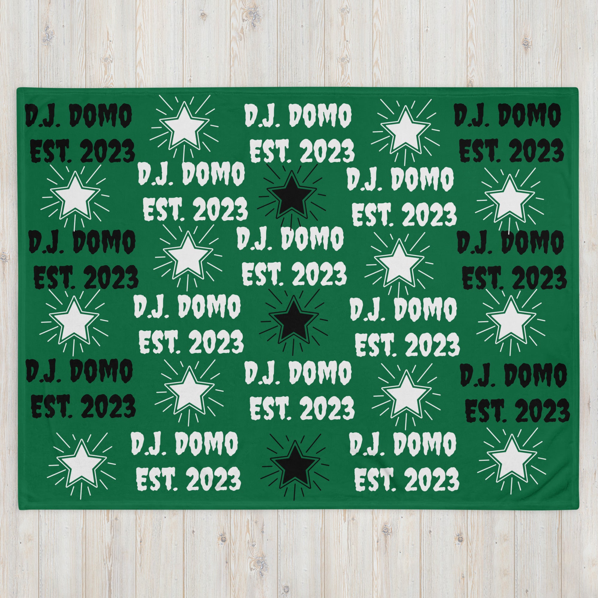 Throw Blanket Green/Black/White