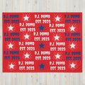 Throw Blanket Red/Dark Blue/White