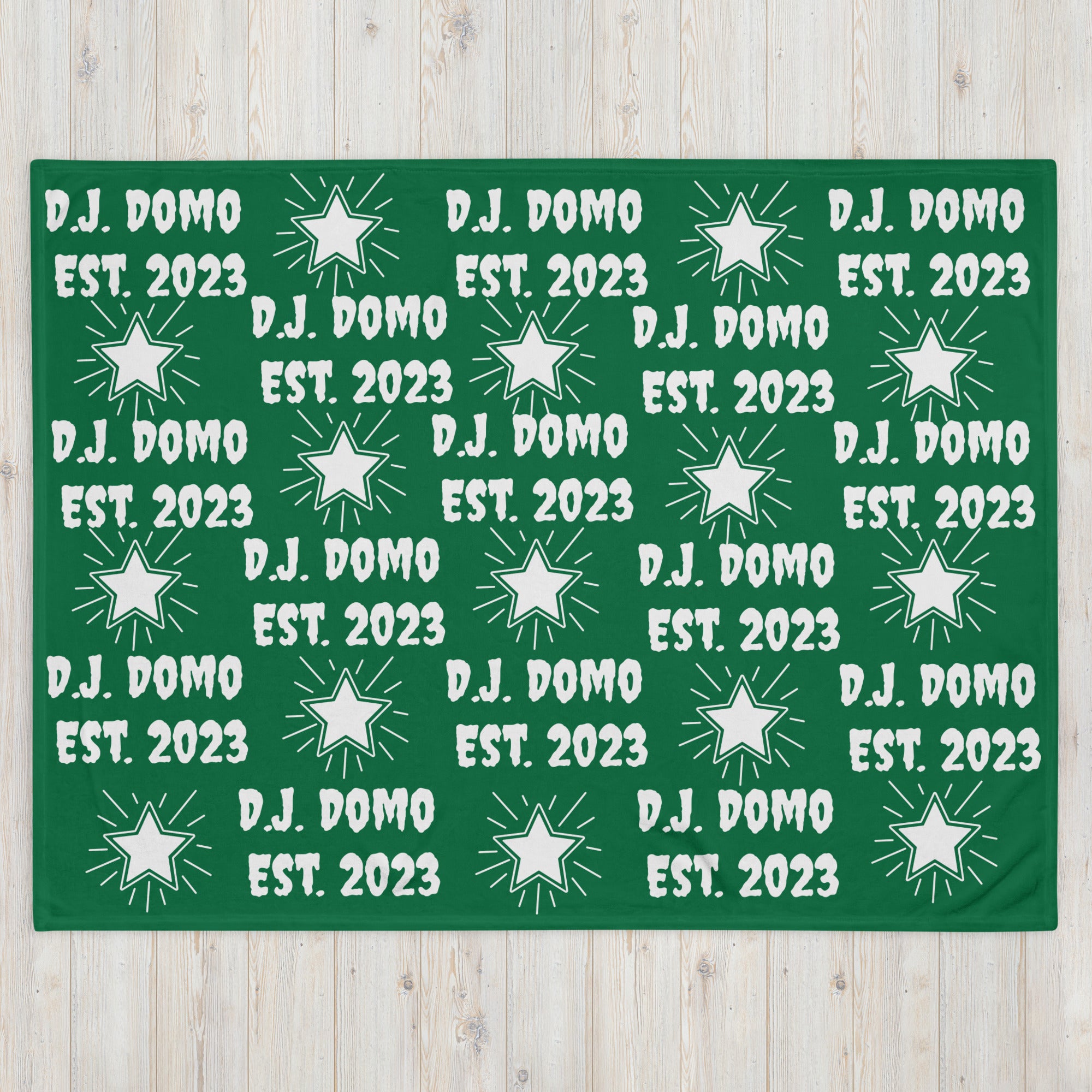 Throw Blanket Green/White