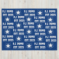 Throw Blanket Dark Blue/White
