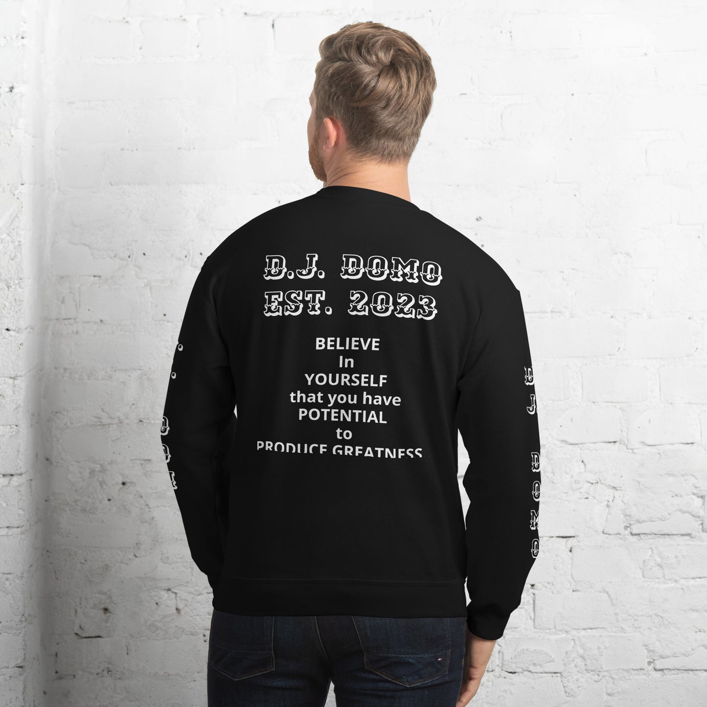 D.J. Domo "Melting Basketball" Unisex Sweatshirts White