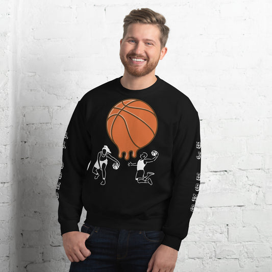 D.J. Domo "Melting Basketball" Unisex Sweatshirts White