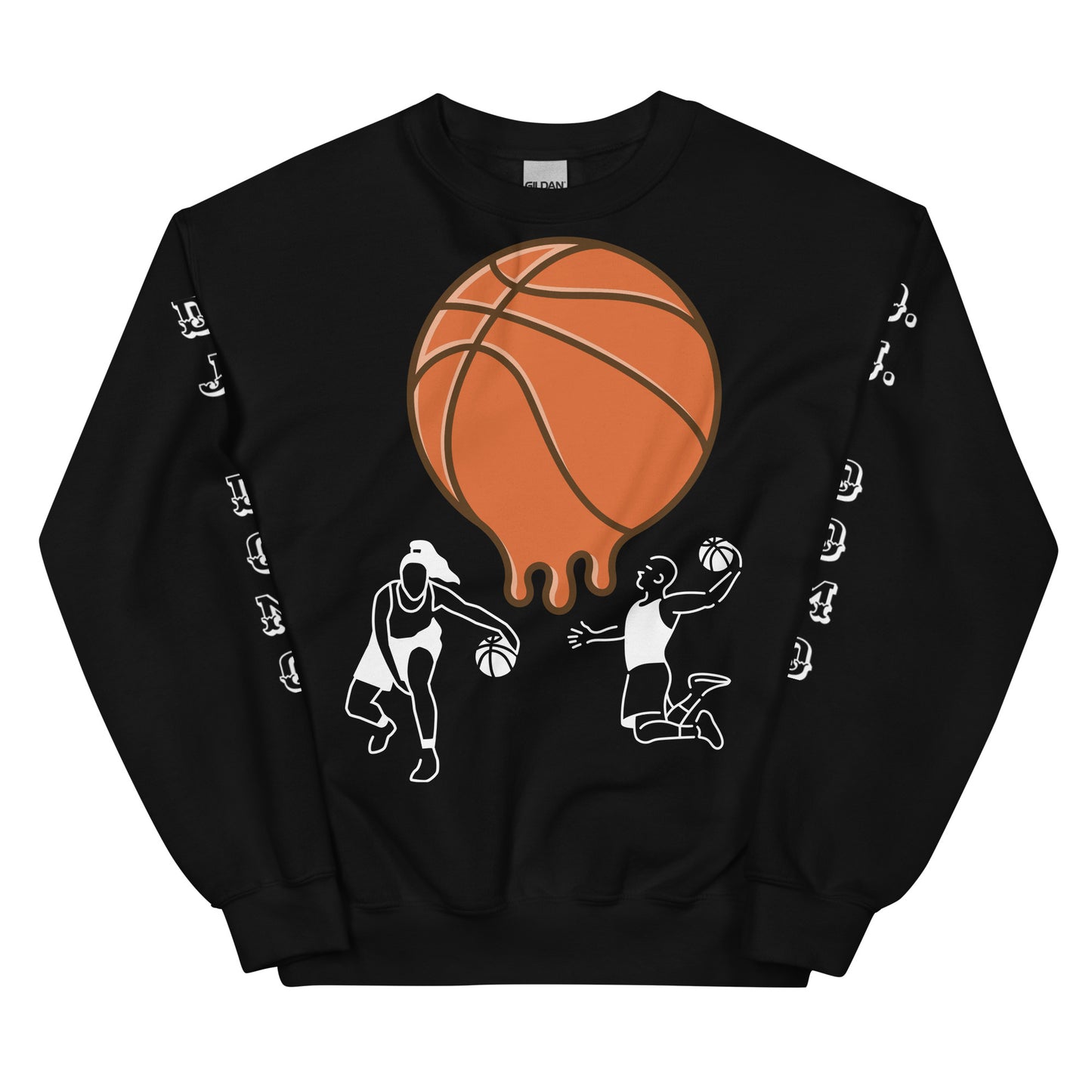D.J. Domo "Melting Basketball" Unisex Sweatshirts White