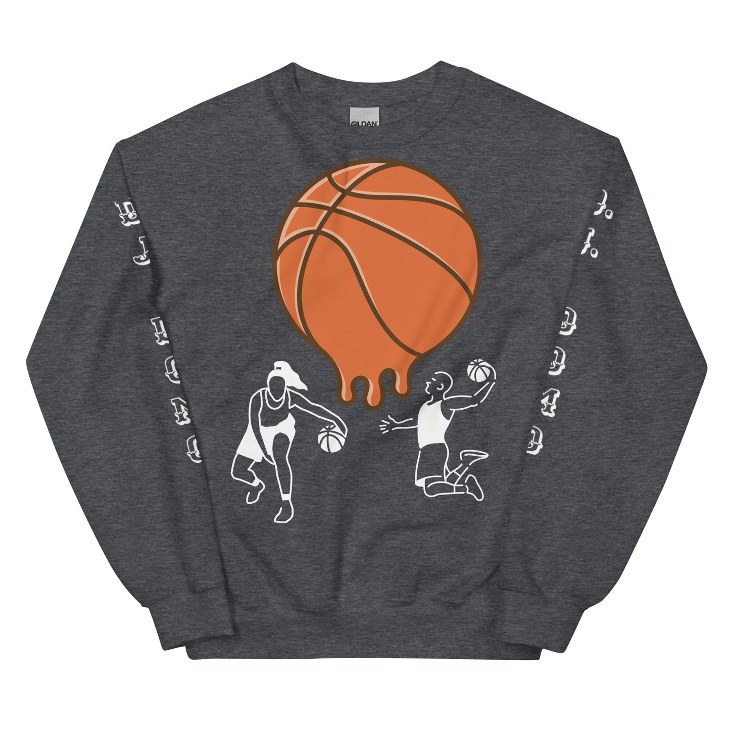 D.J. Domo "Melting Basketball" Unisex Sweatshirts White