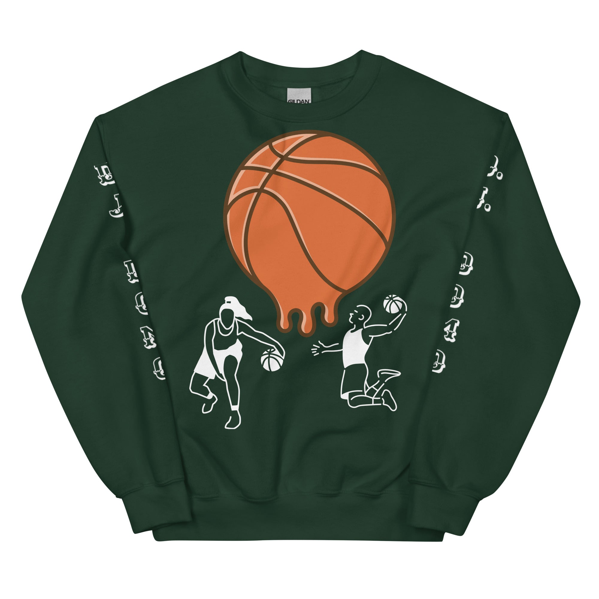 "Melting Basketball" Unisex Sweatshirts White