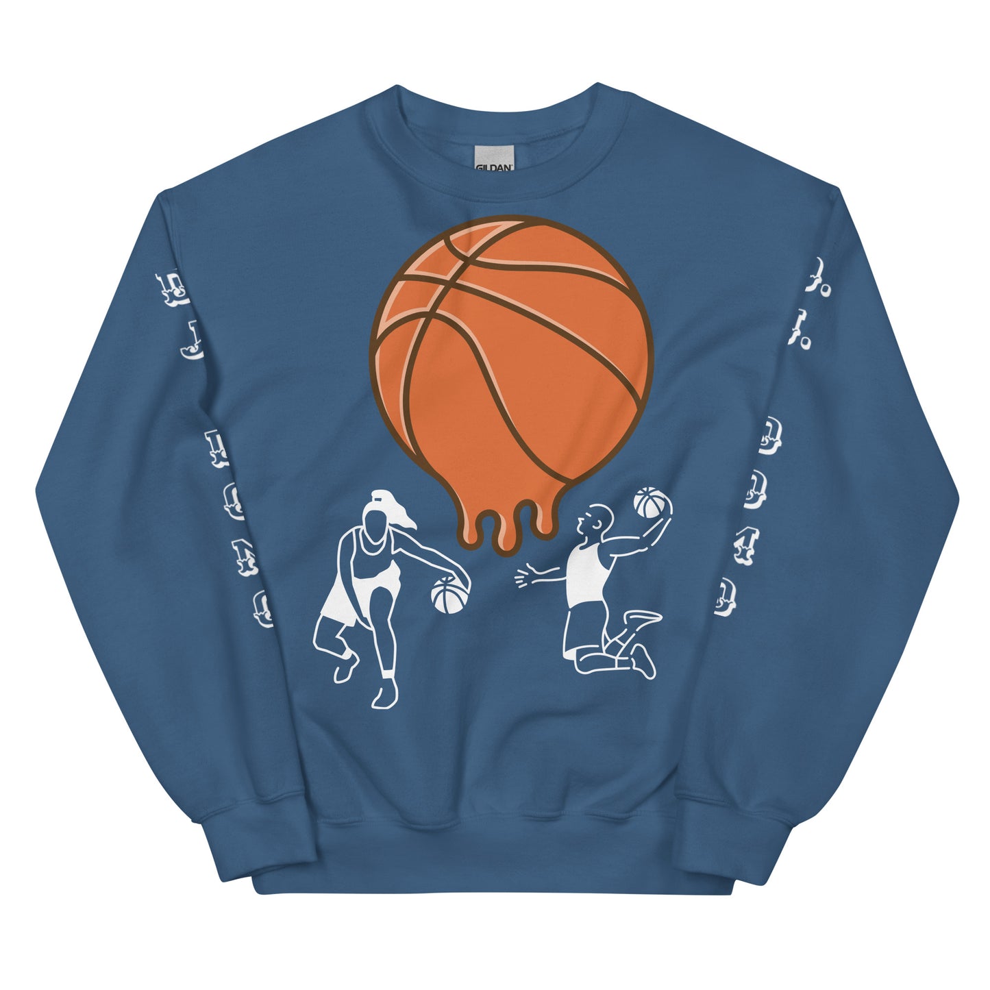 D.J. Domo "Melting Basketball" Unisex Sweatshirts White