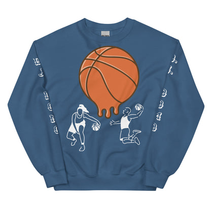 D.J. Domo "Melting Basketball" Unisex Sweatshirts White