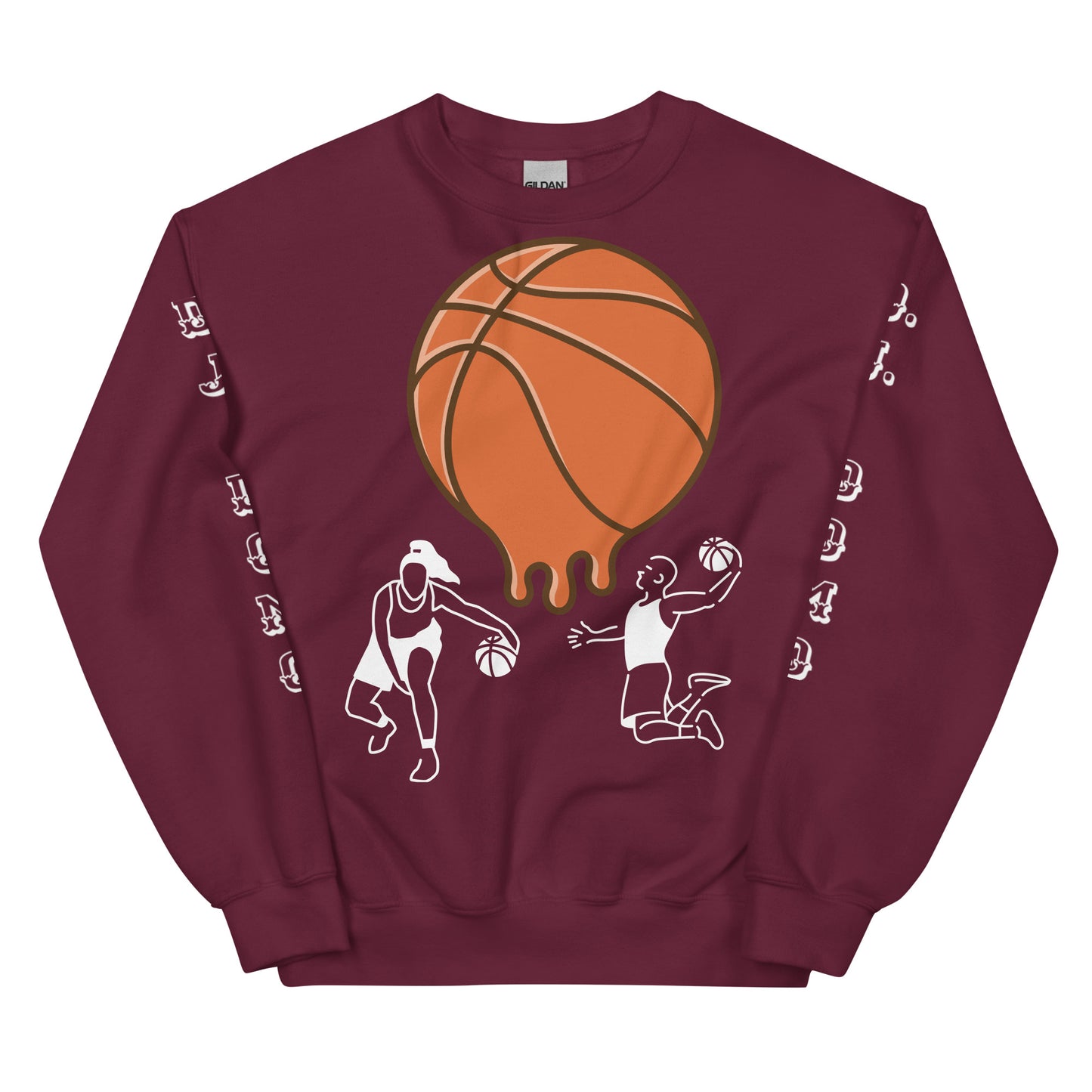D.J. Domo "Melting Basketball" Unisex Sweatshirts White