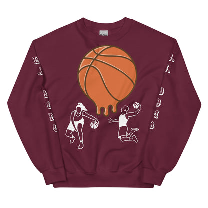 D.J. Domo "Melting Basketball" Unisex Sweatshirts White
