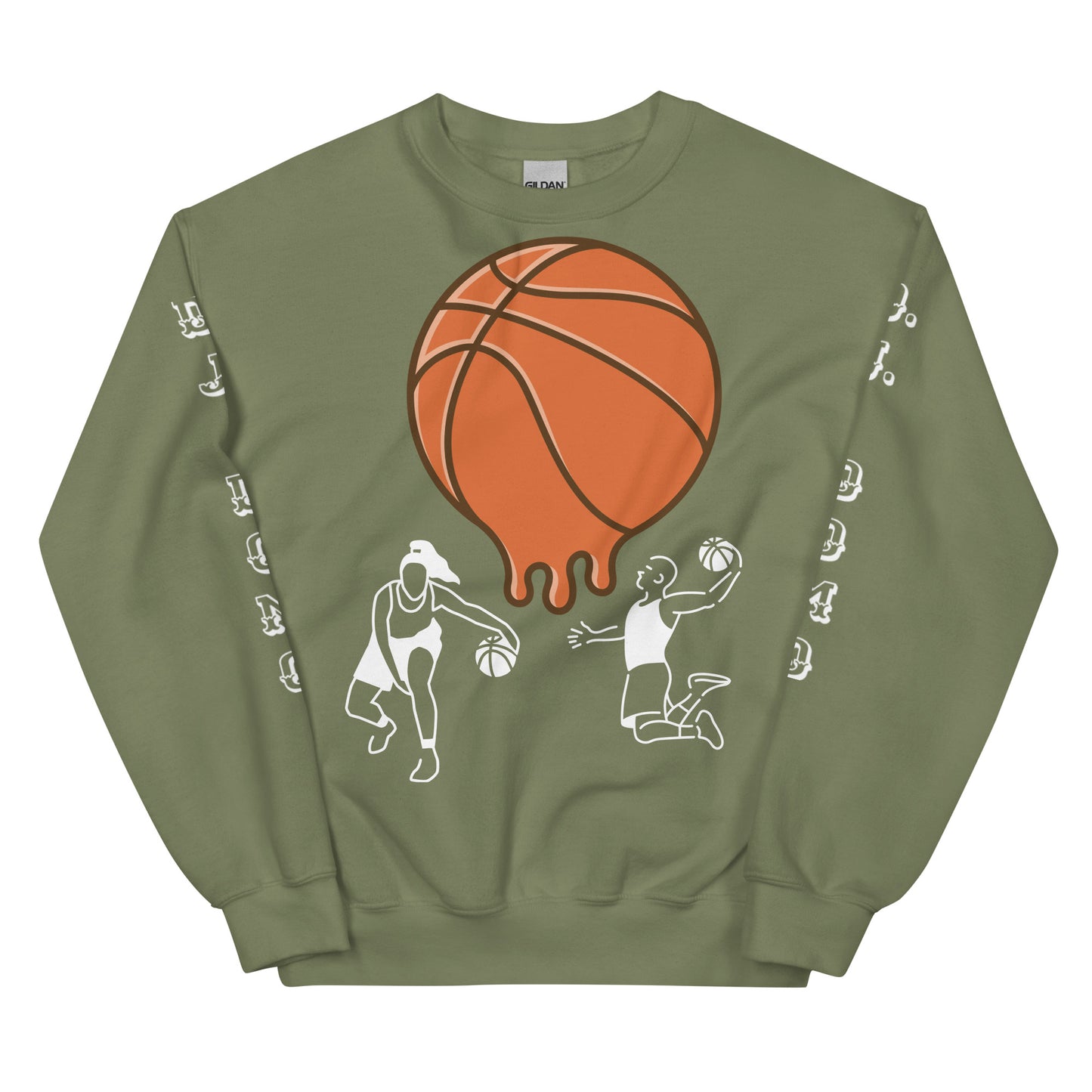 D.J. Domo "Melting Basketball" Unisex Sweatshirts White