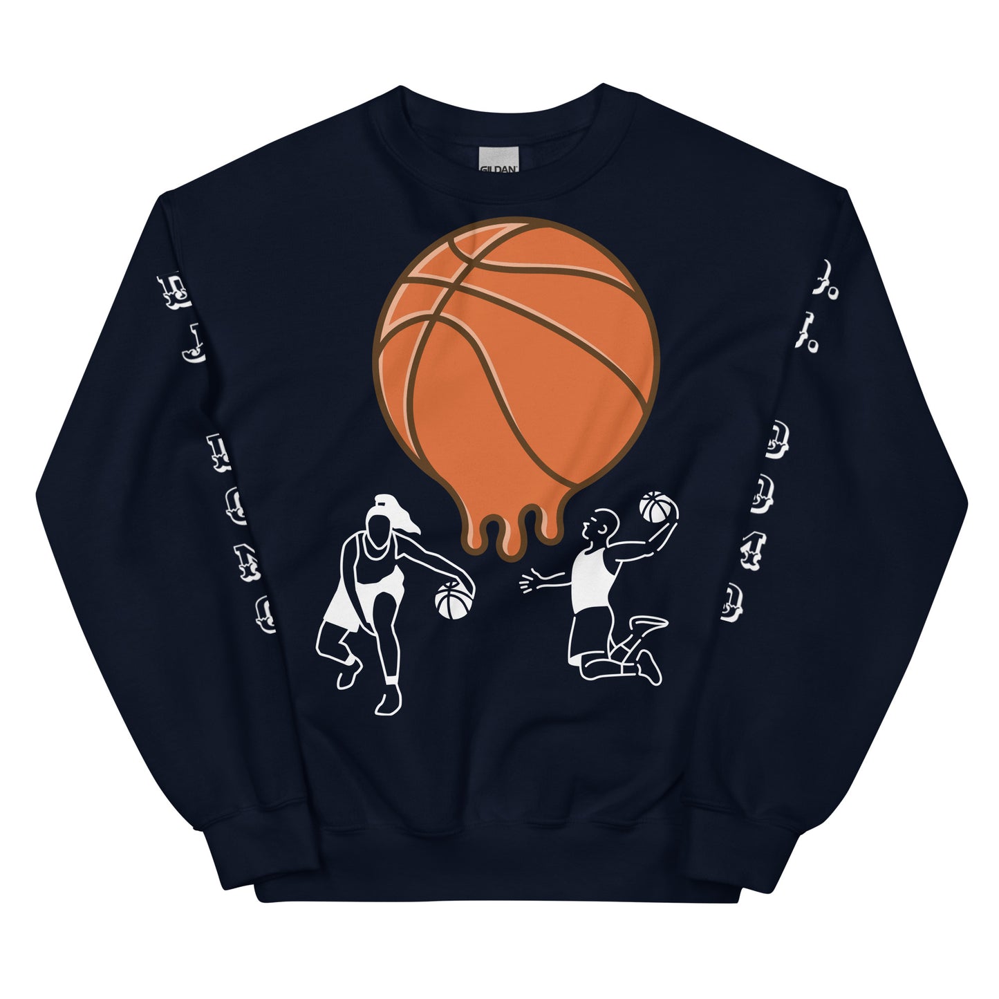 D.J. Domo "Melting Basketball" Unisex Sweatshirts White
