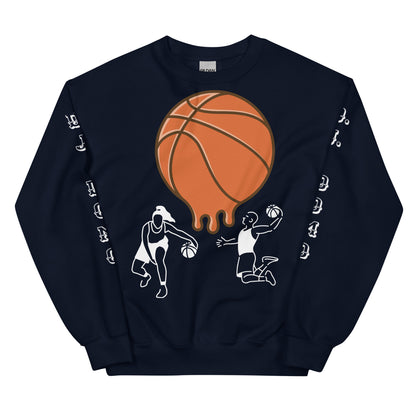 D.J. Domo "Melting Basketball" Unisex Sweatshirts White