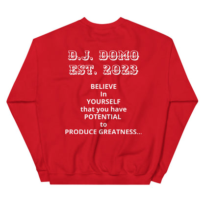 D.J. Domo "Melting Basketball" Unisex Sweatshirts White