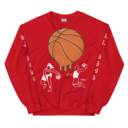 D.J. Domo "Melting Basketball" Unisex Sweatshirts White