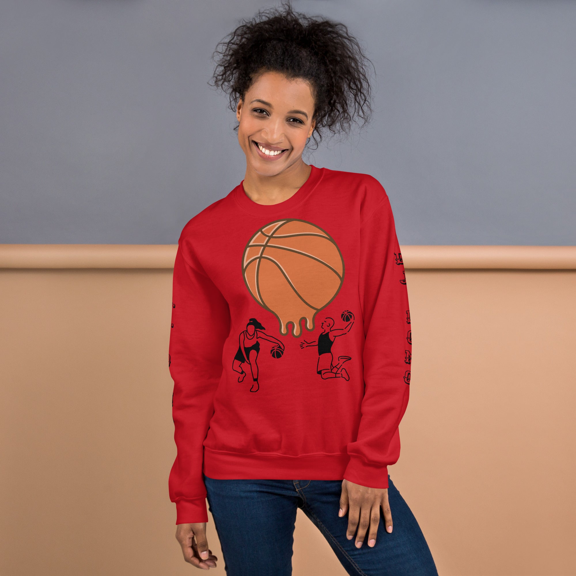 "Melting Basketball" Unisex Sweatshirts Black