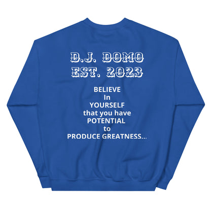 D.J. Domo "Melting Basketball" Unisex Sweatshirts White