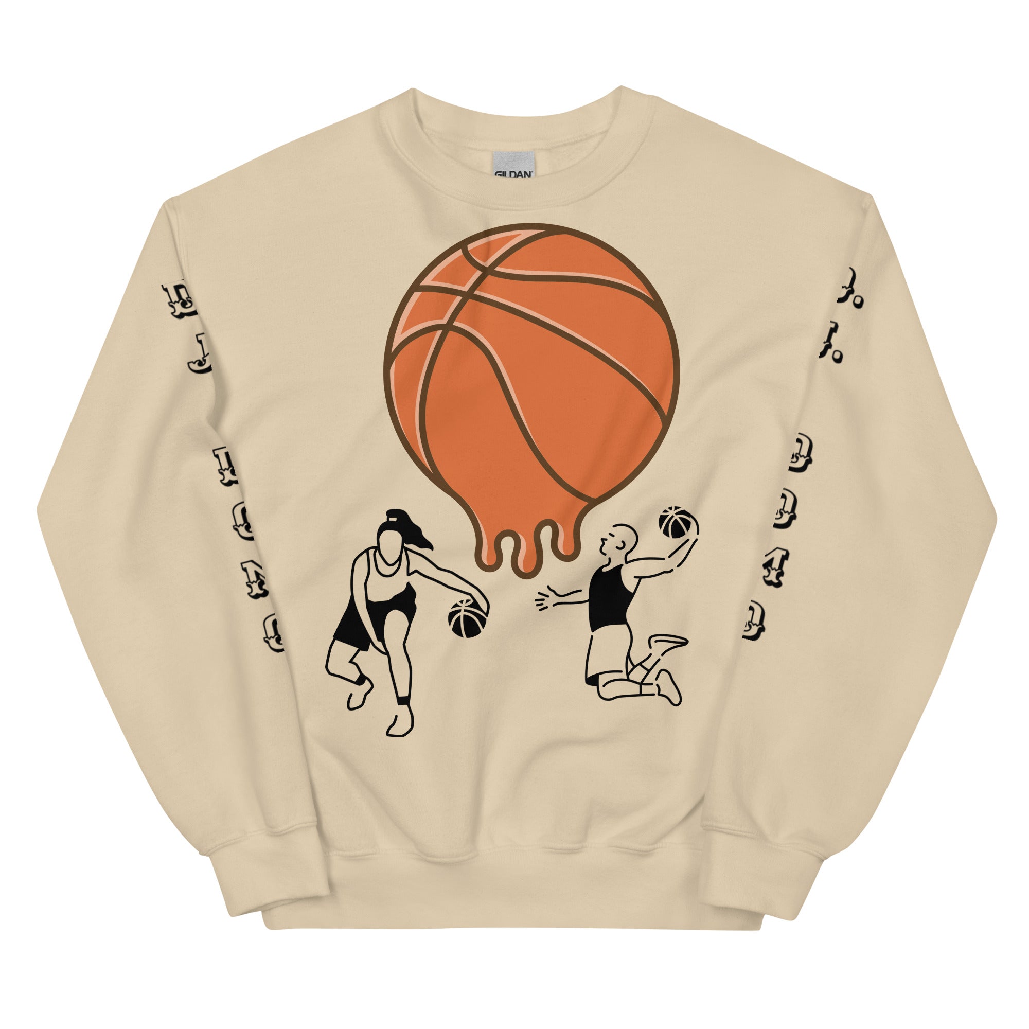 "Melting Basketball" Unisex Sweatshirts Black