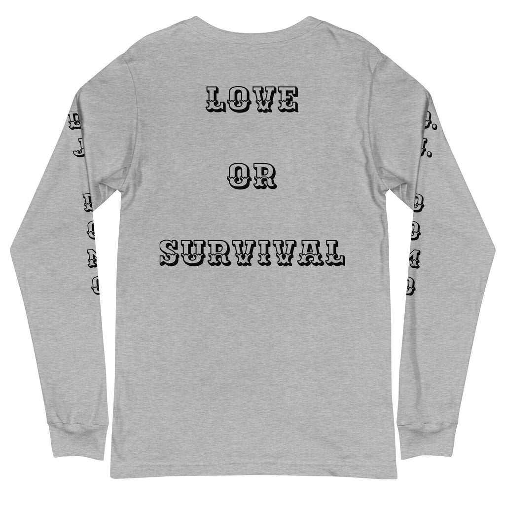 D.J. Domo "Love or Survival" Unisex Long Sleeve Tee Multi Color/Black