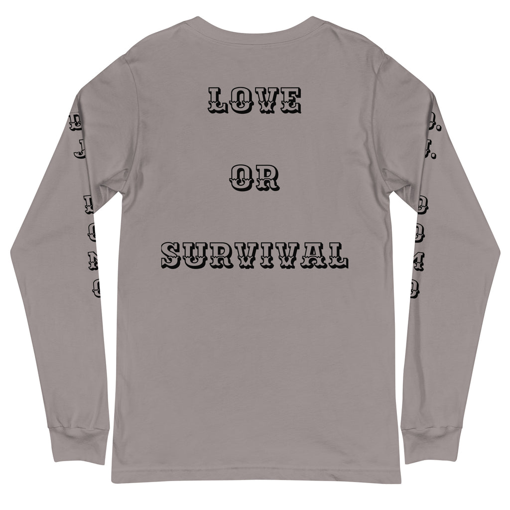 D.J. Domo "Love or Survival" Unisex Long Sleeve Tee Multi Color/Black